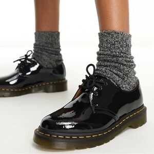 Dr. Martens Black Patent Leather Lace Up Oxfords Size 41 Women's 9